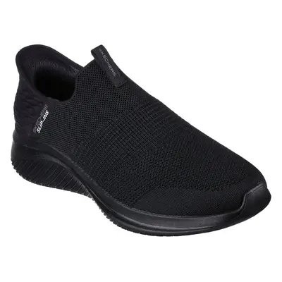 (Black Black, UK 9) Skechers Slip Ins Ultra Flex 3.0 Smooth Step Mens Stretch Fit Black Trainers