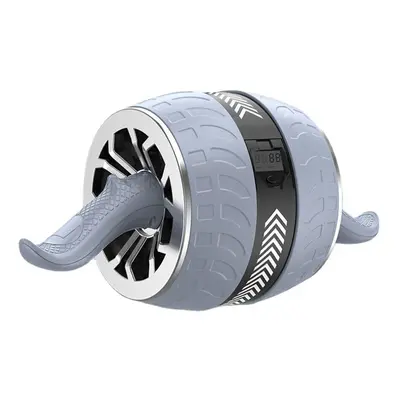 (Grey) Smart Ab Roller No Noise Muscle Trainer Machine Automatic Rebound Abdominal Wheel Gym Hom