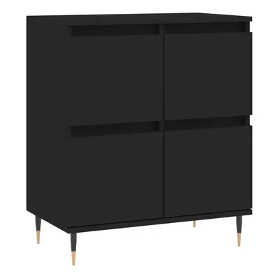 (black) vidaXL Sideboard Storage Side Cabinet Cupboard Grey Sonoma Engineered Wood