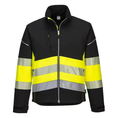 (Black/Yellow, XS) Portwest PW3 Hi-Vis Softshell Jacket Class