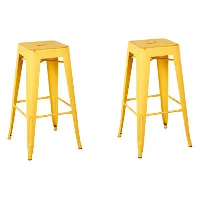 Set of Bar Stools CABRILLO Metal Yellow