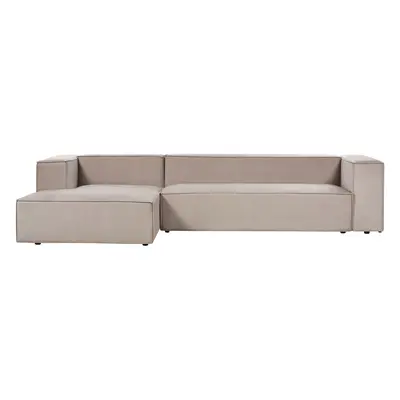 3 Seater Sofa VERNON Velvet Taupe Right Hand