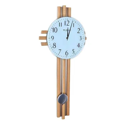 Contemporary 75cm Wood Cross Design Wall Clock with Pendulum