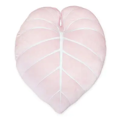 Green Philosophy Co. Philodendron Gloriosum Baby Pink Leaf Shaped Pillow Decorative Plush, Bed, 