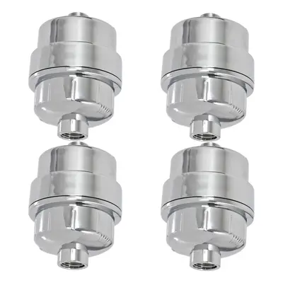 UNIVERSAL Shower Head Filter Chrome Steel Effect Hard Water Purifier Softener (Pack of 4)