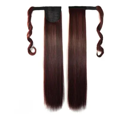 () Long Straight Ponytail Women's Synthetic Hair Chocolate Brown Hair Extensions