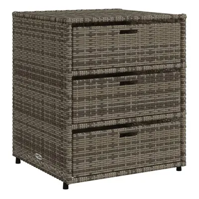 vidaXL Garden Storage Cabinet Outdoor Storage Box Cupboard Grey Poly Rattan