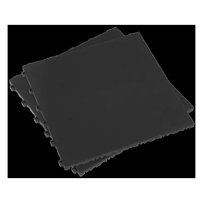 Polypropylene Floor Tile x 400mm - Black Treadplate - Pack of