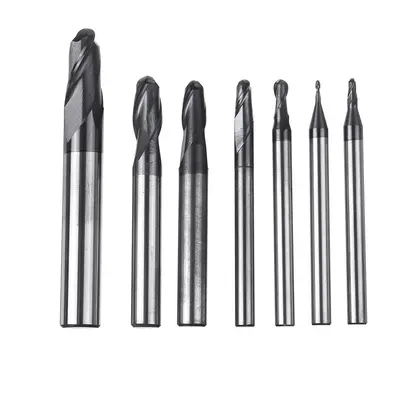 7pcs Flutes Ball Nose End Mill Set Degree CNC Milling Cutter