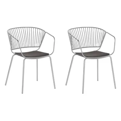 Set of Dining Chairs RIGBY Metal Silver