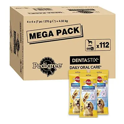 Pedigree DentaStix Sticks Functional Snacks, Daily Dental Chews for Large Dogs (25 kg+), Megapac