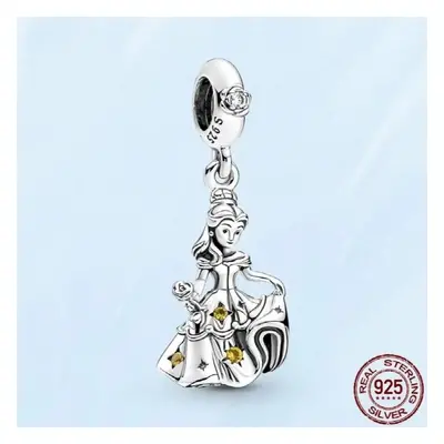 925 Silver Beauty And The Beast Dancing Belle Dangle Charm Fit Pamura Bracelet Jewelry Gift Maki