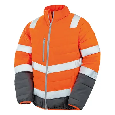 (3XL, Fluorescent Orange) Result Safeguard Mens Soft Padded Safety Jacket