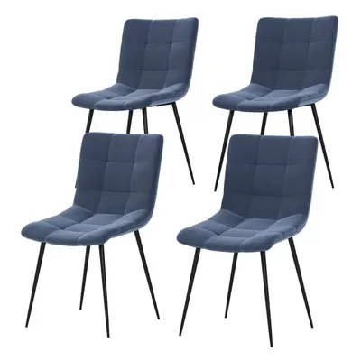 (Blue, 4) Richton Velvet Dining Chair Set Kitchen Home Room