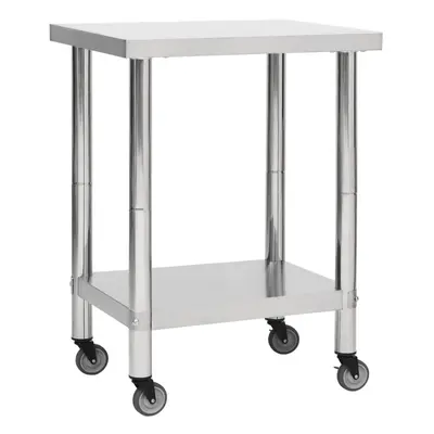 (80 x x cm) vidaXL Kitchen Work Table with Wheels Home Gastronomy Workable Multi Sizes