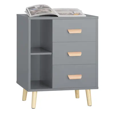 SoBuy FBT95-HG,Bedside Table with Drawers, Side Table End Table Sofa