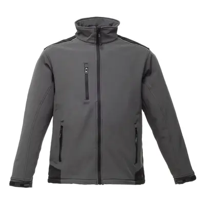 (M, Seal Grey/Black) Regatta Mens Sandstorm Hardwearing Workwear Softshell Jacket (water Repelle