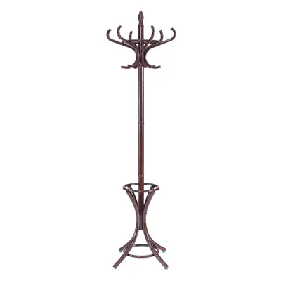 Floor Standing Coat Jacket Stand Solid Wood Hanger with Umbrella Rack