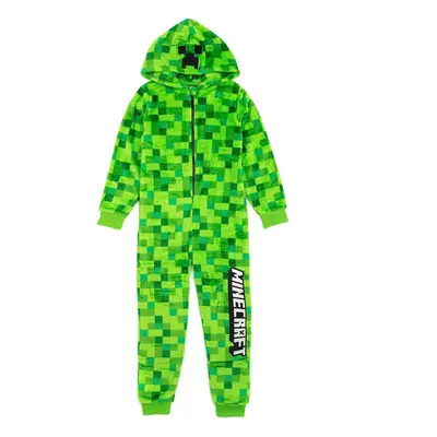 (8-9 Years, Green) Minecraft Boys Creeper Pixel Bodysuit