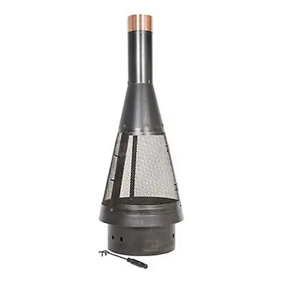 La Hacienda Steel Chiminea Colorado Black (H)1200mm Modern Outdoor Patio Heater