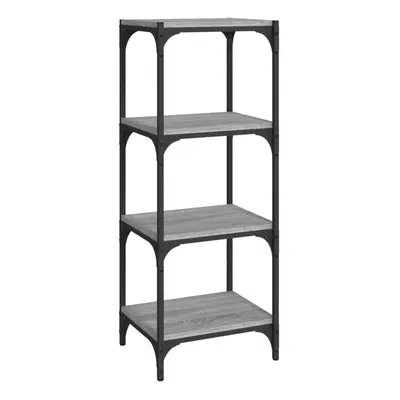 (Grey sonoma, x x cm) vidaXL Book Cabinet Engineered Wood and Steel Media Rack Multi Colours/Siz