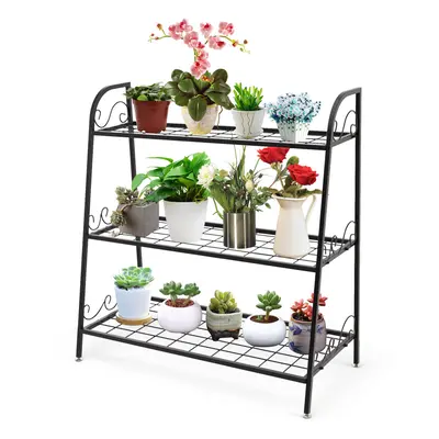 3-tier Metal Plant Stand Shelf Multifunctional Flower Rack Display Pot