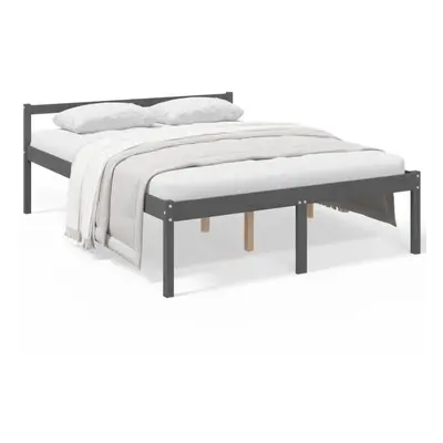 (grey, 5ft king size) vidaXL Bed Frame Bedroom Bed Base Matress Foundation Bedstead Solid Wood P