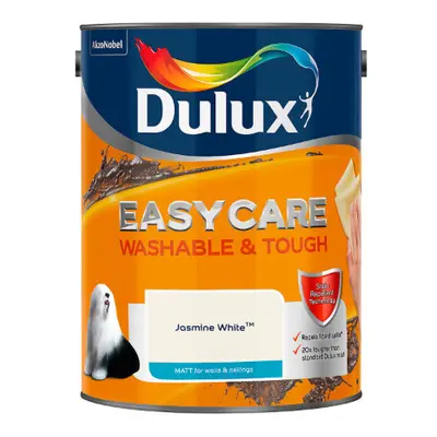 Dulux Easycare Washable & Tough Matt Emulsion Paint, Jasmine White, Litre