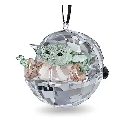 Swarovski Star Wars The Mandalorian Grogu Ornament, Grey, Green, Beige and Black Crystal Facets,