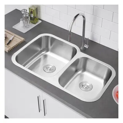 Inset Stainless Steel Double Basin Kitchen Sink