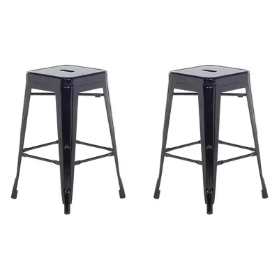 Set of Bar Stools CABRILLO Metal Black