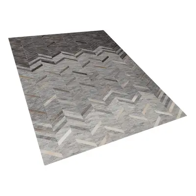 Leather Area Rug x cm Grey ARKUM