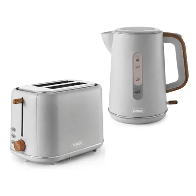 Tower Scandi Dove Grey Kettle & Slice Toaster Matching Set