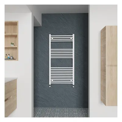 (Straight, 1200x600mm) Warmehaus Heated Towel Rail White Bathroom Ladder Style Radiator Central 