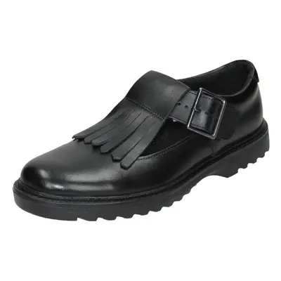 (Black, UK Child) Girls Clarks Smart Buckled School Shoes Asher Verve