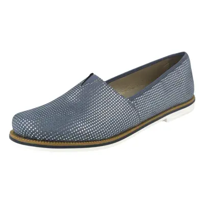 (UK 6, Blue) Ladies Rieker Casual Slip On Pumps