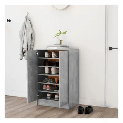 vidaXL Shoe Cabinet Concrete Grey Engineered Wood Hallway Shoe Organiser Rack