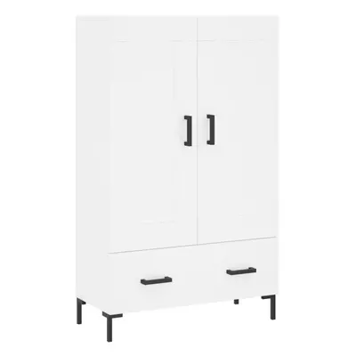 (white) vidaXL Highboard Sideboard Cupboard Side Cabinet Smoked Oak Engineered Wood