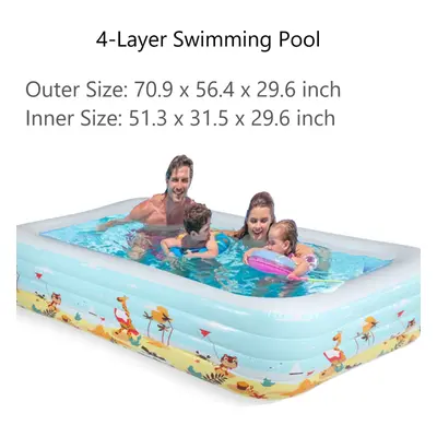 (4#) 1.8/2.1/3.6m Inflatable Swimming Pool With Bottom Layer Cotton