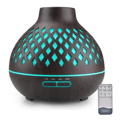 (Deep Wood Grain, US Plug) 400ml Mini Humidifier Wood Grain Aroma Essential Oil Diffuser USB Ult