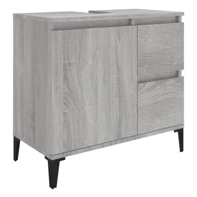 (grey sonoma) vidaXL Bathroom Cabinet Cupboard Washroom Storage Cabinet Engineered Wood