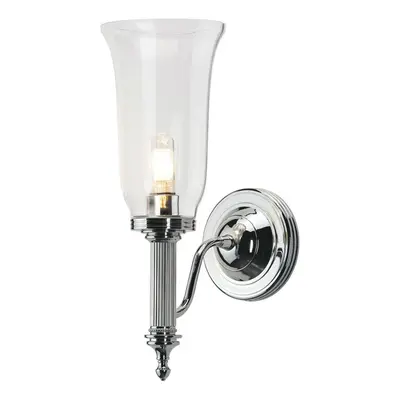 IP44 Wall Light Glass Shade Georgian Style Polished Chrome LED G9 3.5W