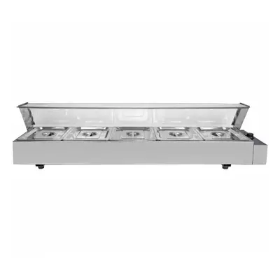 Bain Marie Gastronorm Pans Stainless Steel Pot Wet Well Hot Food Display Glass