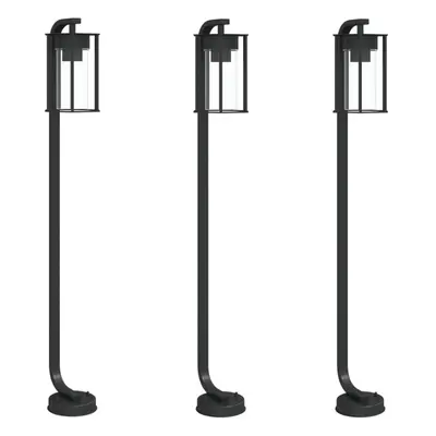 (100 cm/ pcs) vidaXL Outdoor Floor Lamps Pathway Lights Garden Light Black Stainless Steel