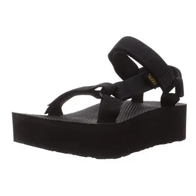 Teva Womens Flatform Universal Platform Sandal, Black, M US