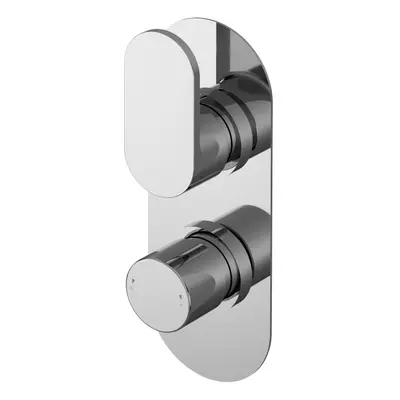 Current Contemporary Bathroom Round Twin Concealed Thermostatic Shower Valve with Diverter, 215m