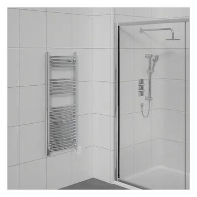 WarmeHaus Prefilled Electric Curved Heated Towel Rail Radiator for Bathroom Kitchen Chrome 1100x