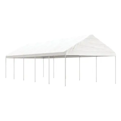 (11.15 x 4.08 x 3.22 m) vidaXL Gazebo Part Tent with Roof Pavilion Outdoor Marquee White Polyeth