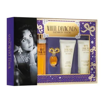 Elizabeth Taylor White Diamonds 50ml EDT, 3.7ml Parfum Replica & 50ml Body Lotion & Wash