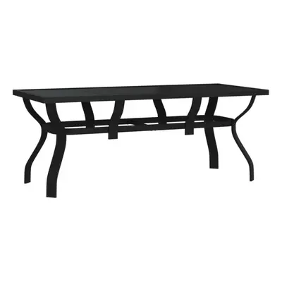 (black, x x cm) vidaXL Garden Table Steel and Glass Multi Colours 140x70x70 cm/180x80x70 cm